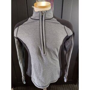 Lululemon Run U-Turn gray and black long sleeved  Zip up running pull over Mediu